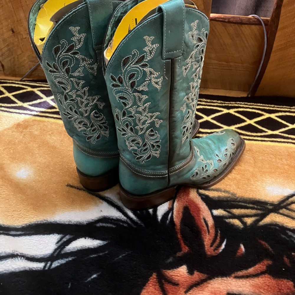Turquoise boots - Picture 2 of 3